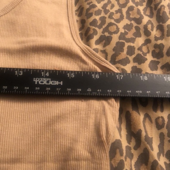 INC International Concepts size XL Tan ribbed scoop neck tank top - Picture 4 of 6